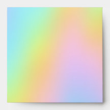 Magnificent Pastel Rainbow Wedding Square Envelope