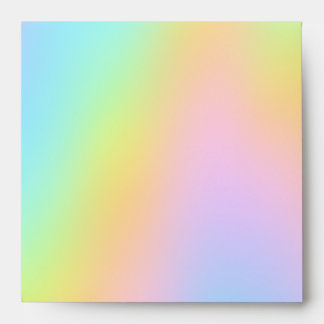 Magnificent Pastel Rainbow Wedding Square Envelope