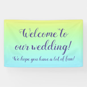 Magnificent Pastel Rainbow Wedding "Welcome" Banner