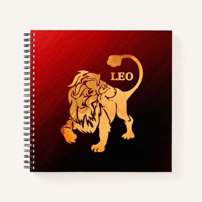 Magnificent Red Leo Zodiac Notebook (Front)