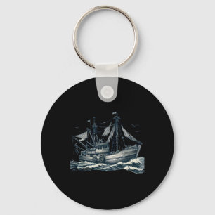 Magnificent Sailing Ship At Sea Sticker  Keychain
