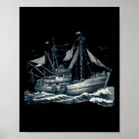 Magnificent Sailing Ship At Sea Sticker 