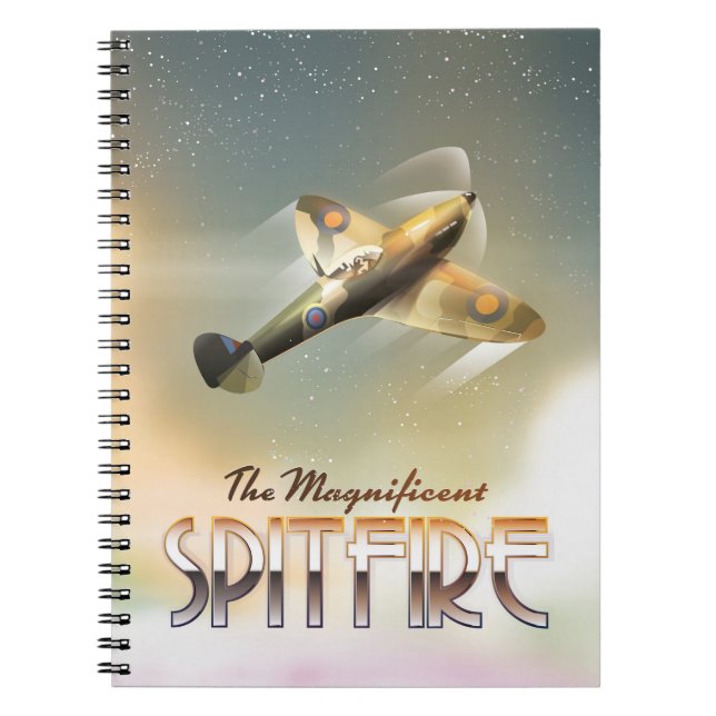 Magnificent Spitfire travel poster print Notebook (Front)