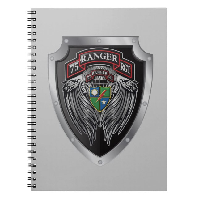 Magnificent STB Bat 75th Ranger Regimental Scroll Notebook (Front)