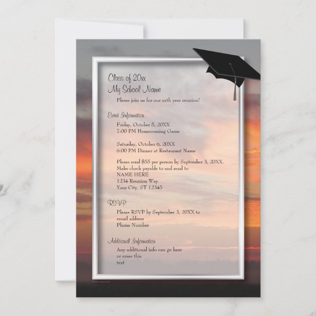 Magnificent Sunrise Class Reunion Invitation (Front)