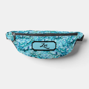 Magnificent, turquoise hydrangea blossoms, custom fanny pack