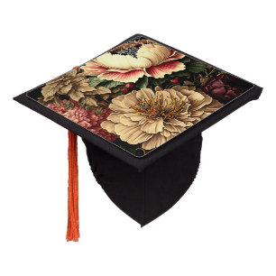 Magnificent Vintage Floral Arrangement Graduation Cap Topper