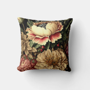 Magnificent Vintage Floral Arrangement  Throw Pillow