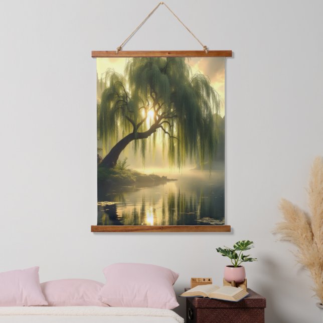 Magnificent weeping willow by a pond hanging tapestry (Bedroom)