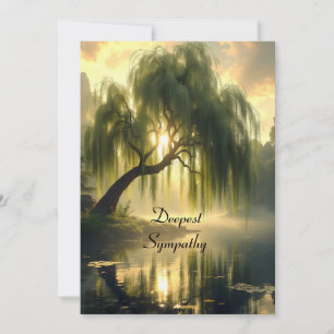 Magnificent weeping willow by a pond, unique  card