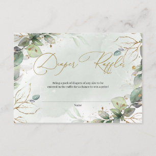 Magnificient Boho greenery folaige Diaper Raffle Enclosure Card