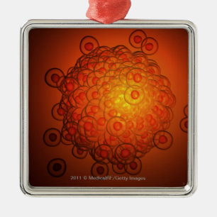 Magnified look at an ovum metal ornament