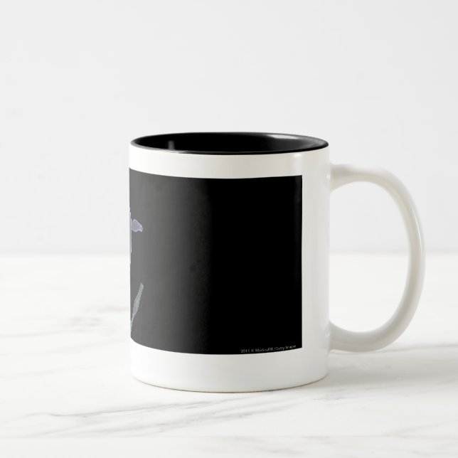 Magnified look of a lymph node Two-Tone coffee mug (Right)