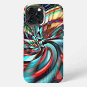 Magnified pixel spiral with hammered glass tone    iPhone 13 pro max case