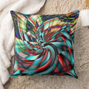 Magnified pixel spiral with hammered glass tone    throw pillow