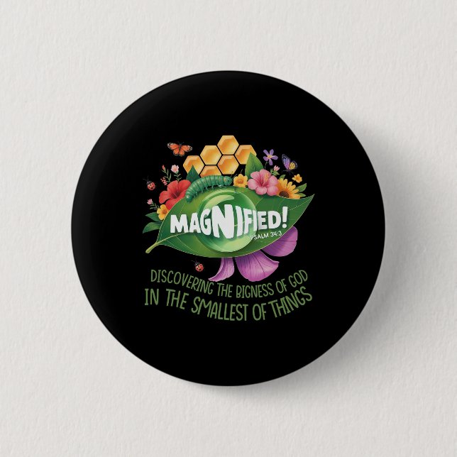 Magnified Smallest Insects Adventure Vbs 2025  2 Inch Round Button (Front)