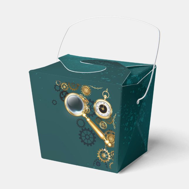Magnifier in Steampunk Style Favor Box (Front Side)