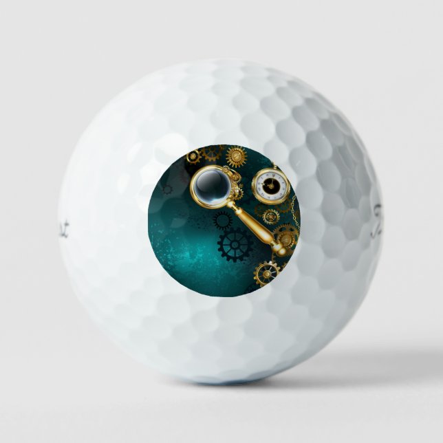 Magnifier in Steampunk Style Golf Balls (Front)