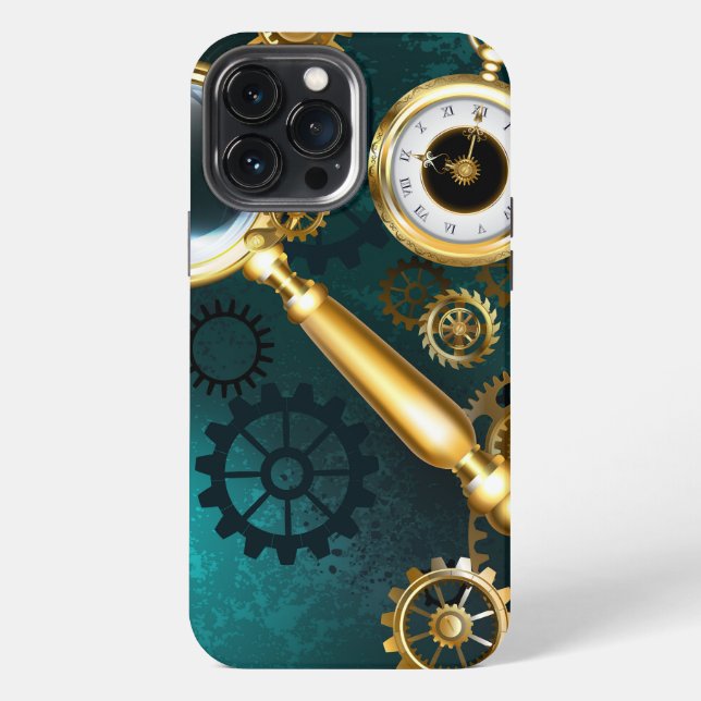 Magnifier in Steampunk Style iPhone Case (Back)