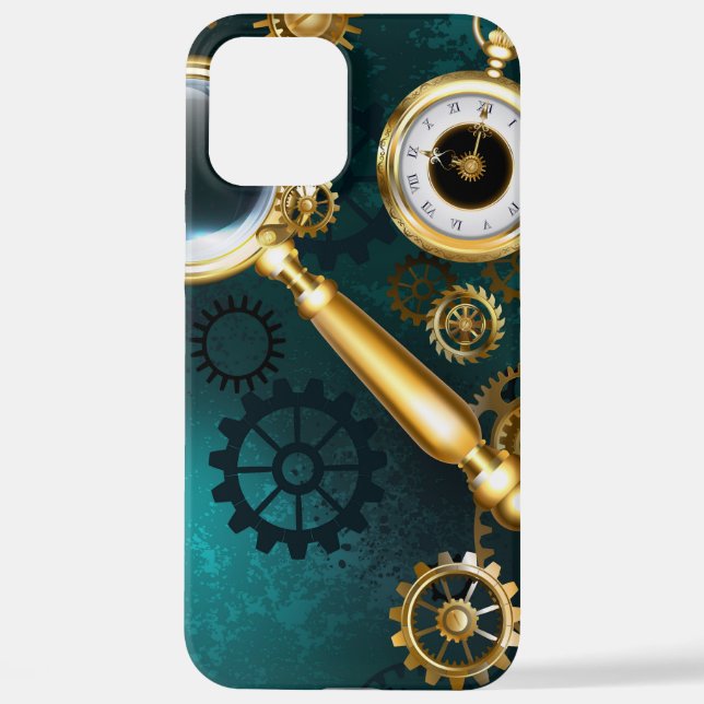 Magnifier in Steampunk Style iPhone Case (Back)