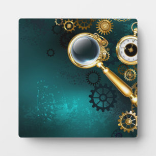 Magnifier in Steampunk Style Plaque