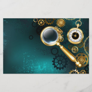 Magnifier in Steampunk Style Stationery