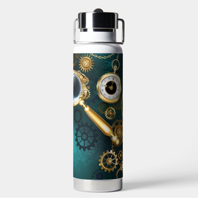 Magnifier in Steampunk Style Water Bottle (Back)