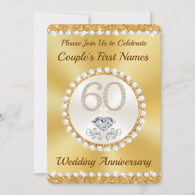 Magnifique, 60e anniversaire de Mariage Invitation (Devant)