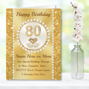 Magnifique, 80e carte d'anniversaire pour maman, m
