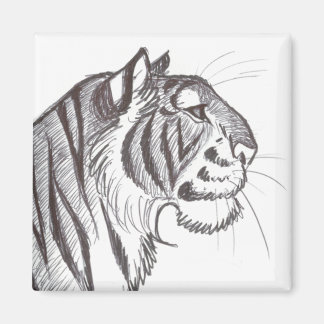 Magnifique aimant de dessin de tigre