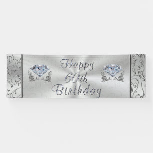 Magnifique Bannière Diamond Happy 60th Birthday