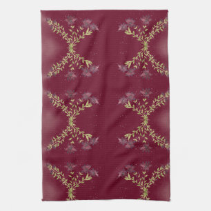 Magnifique Berry Couleur Floral Cuisine Serviette 
