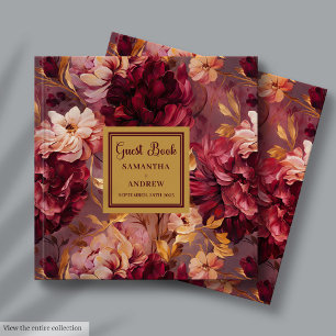 Magnifique Blush Bourgogne Gold Mariage Livre d'or