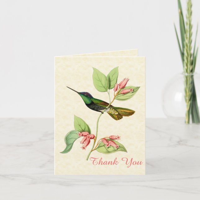 Magnifique carte de remerciements pour Colibri (Devant)