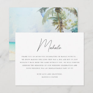 Magnifique Carte de remerciements Tropical Beach W