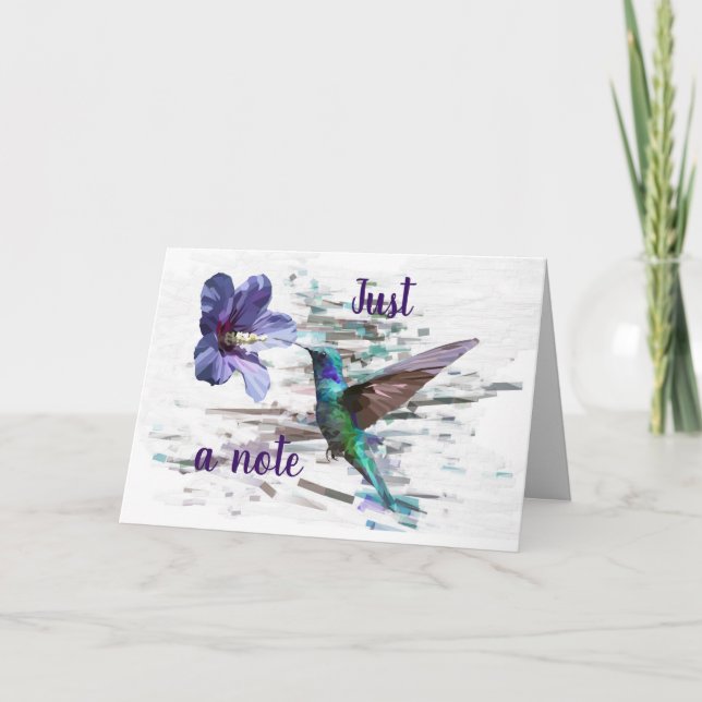 Magnifique carte de voeux de colibri/Hibiscus (Devant)