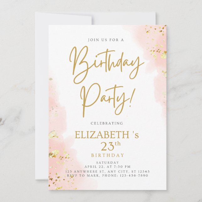Magnifique carte d'invitation d'anniversaire (Devant)