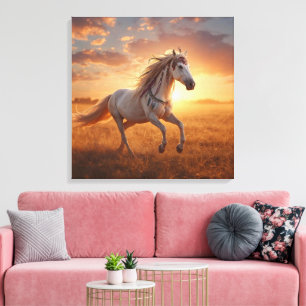 Magnifique Cheval Blanc Art Mural Élégant