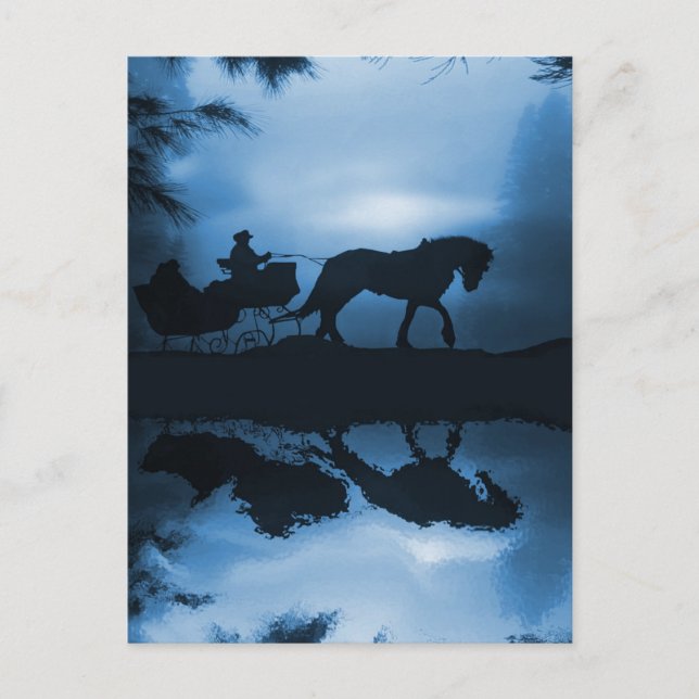 Magnifique Cheval de Vacances tiré Carte postale (Devant)