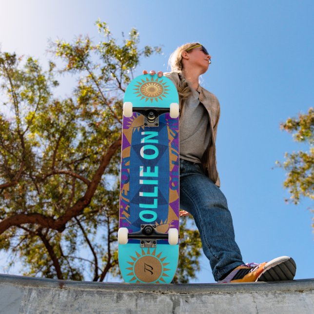 Magnifique Couleur "Ollie On" Débutant Skateboard (Extérieur 1)
