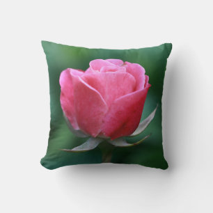 Magnifique Coussin de Jeté de Rose Rouge Pâle / Ro