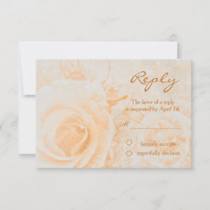 Magnifique crème de pêche roses Mariage RSVP