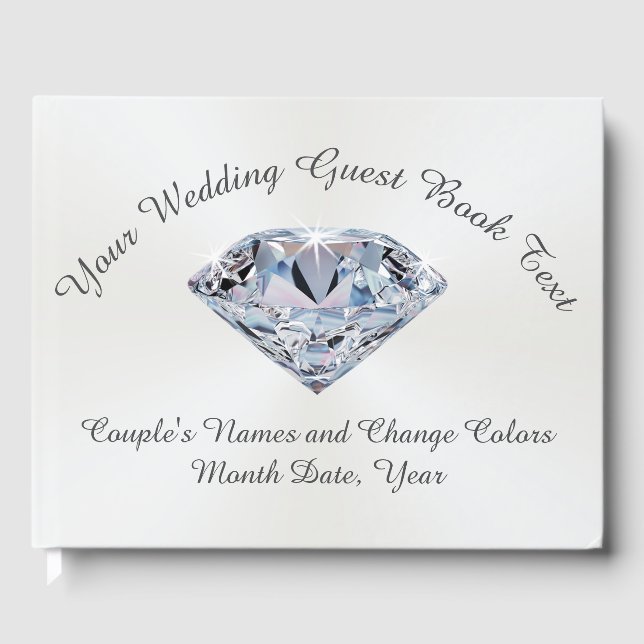 Magnifique Diamant Personnalisé Mariage Livre d'in (Recto)