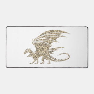 Magnifique Dragon De Mosaïque D'Or