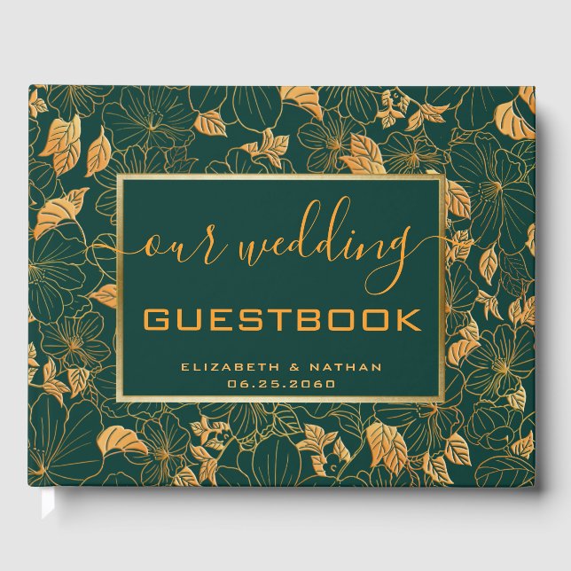 Magnifique Emerald Green & Gold Mariage livre d'hô (Recto)