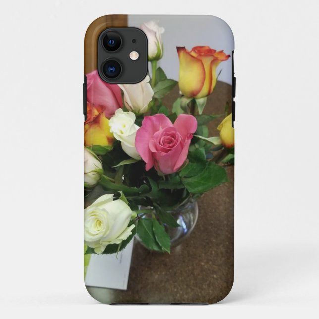 Magnifique étui de téléphone portable Rose (Dos)