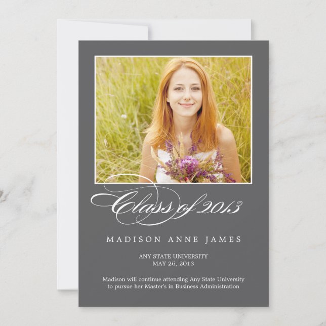 Magnifique Faire-part d'invitation de graduation d (Devant)