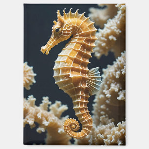 Magnifique Hippocampe Et Corail Magnet