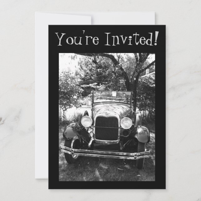 Magnifique Invitation photo de voiture ancienne (Devant)