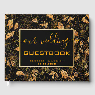 Magnifique livre d'hôtes Mariage de luxe Black & G